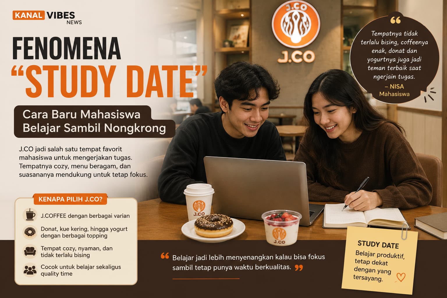 Tren Study Date Kian Diminati Mahasiswa di Lhokseumawe, J.CO Jadi Pilihan Favorit