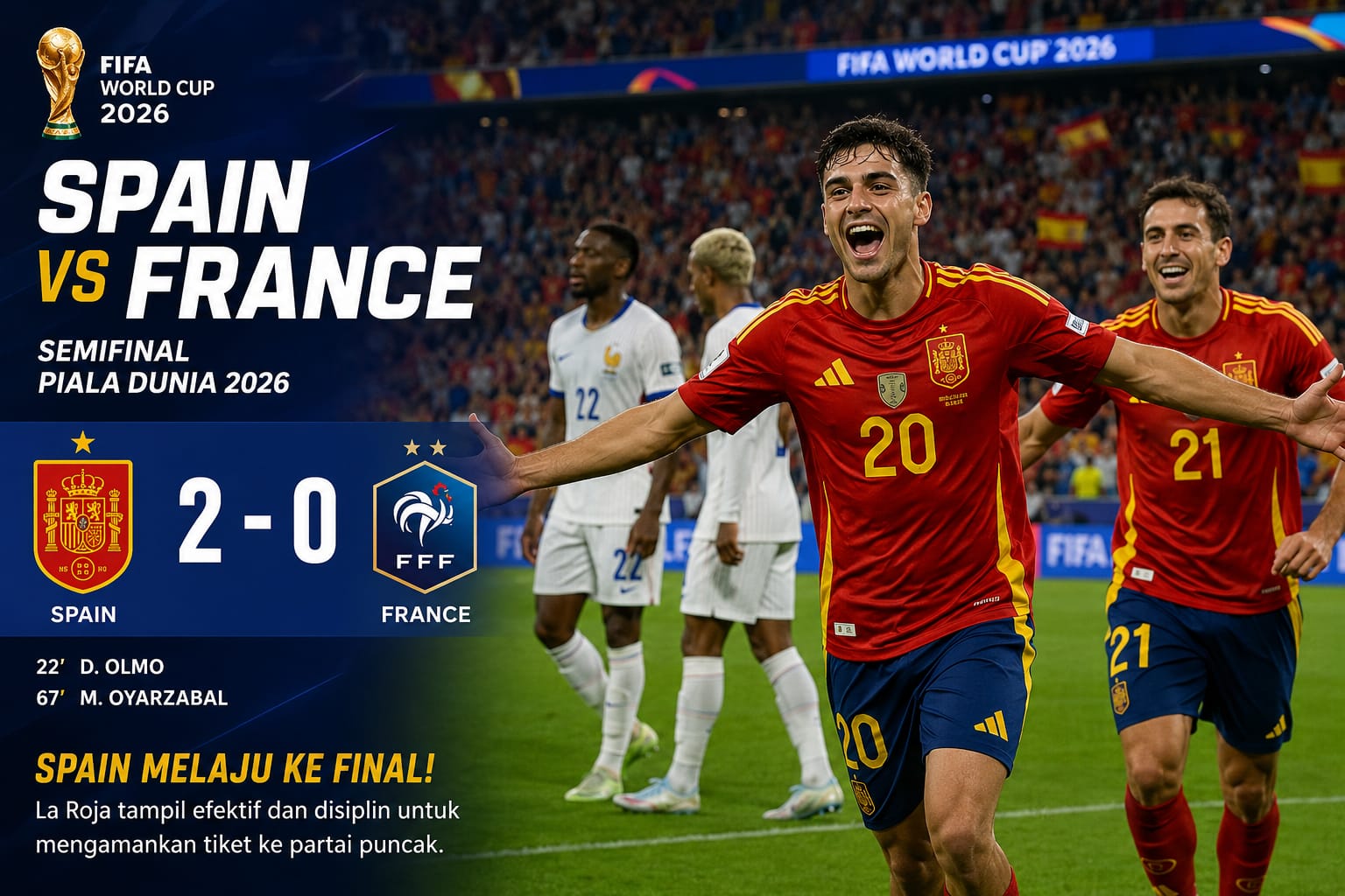 Spanyol Hajar Prancis 2-0, Amankan Tiket Final Piala Dunia 2026